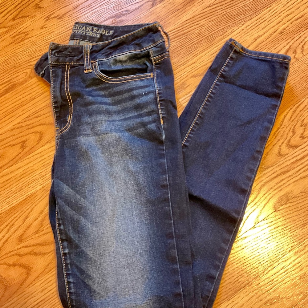 American Eagle Outfitters Women's Dark Blue Jeans